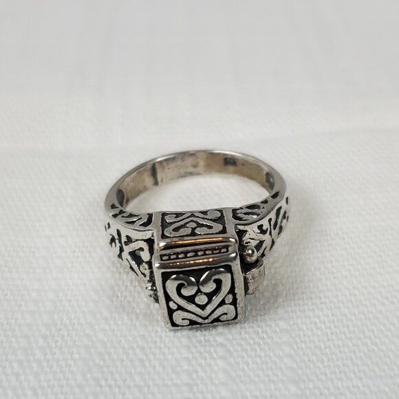 Prayer Ring Trinket Ring Mustard Seed Ring Silver 925 Sz 11mm US 6 - Picture 4 of 8